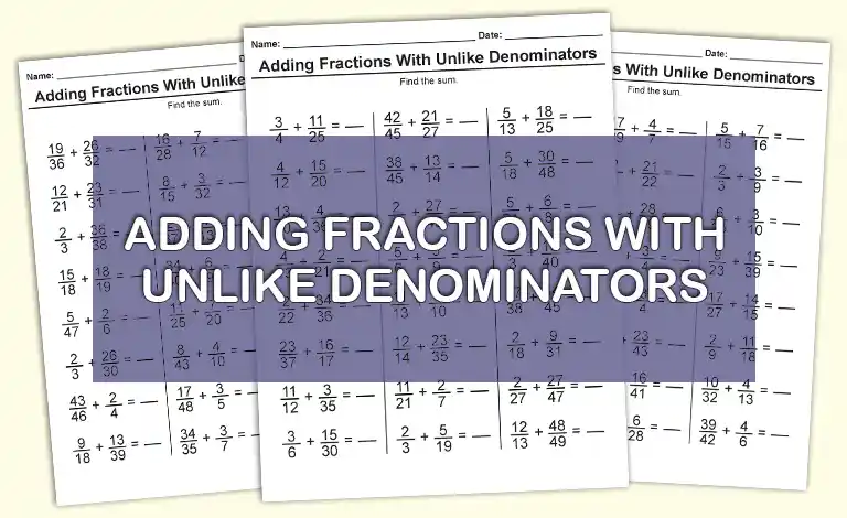 Adding Fractions With Unlike Denominators