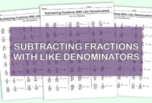 Subtracting Fractions With Like Denominators